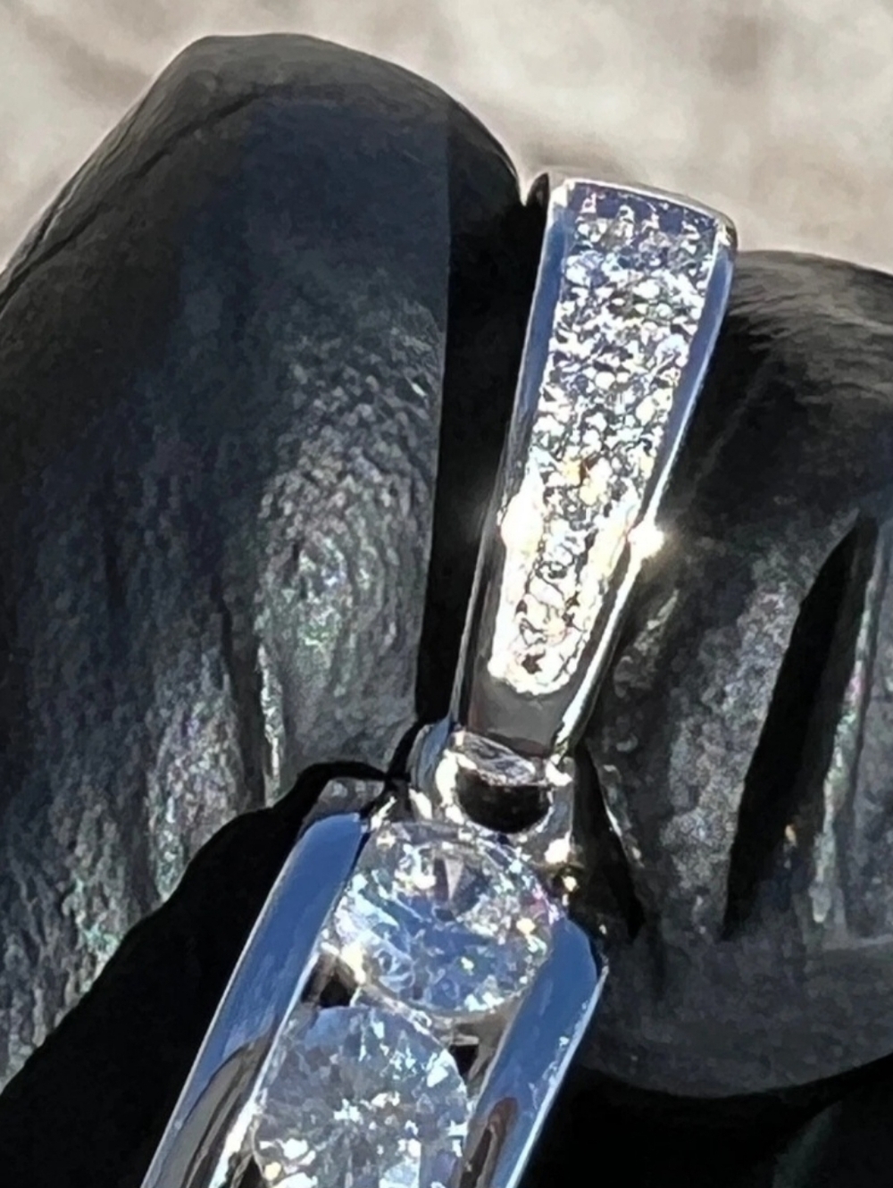 Iced Channel Set VVS1 Mossinite Tennis Cross Pendant / Real 925 Silver NEW - Picture 7 of 9